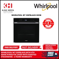 WHIRLPOOL W7 OSPBLAUS 60CM 6TH SENSE PYROLYTIC OVEN WITH ASSISTED STEAMSENSE - 2 YEARS WARRANTY