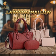2in1 SET LAVANDA & MALLOW SERIES by ELDORA Casual Tote Crossbody Women Handbag Exclusive New Arrival