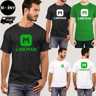 LINE MAN เสื้อยืด ไลน์แมน ผ้าดี cotton100 สกรีนแบบเฟล็ก PU เนียนสวย ไม่แตก ไม่ลอก เสื้อ Lineman