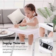 PUTIH Baby Chair Resto Baby Dining Chair Baby Chair With Tray - White / Convertible Baby High Chair 