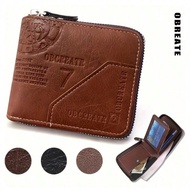 New Men Zipper Wallets Short Card Holder Vintage Male Wallet High Quality PU Leather Classic Coin Po