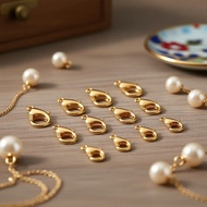 50pcs 9mm gold plated stainless steel lobster clasp hooks for jewelry making  50pcs Cangkuk Kancing 