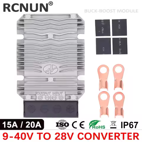 RCNUN 9-40V 12V 24V 36V to 28V 15A 20A Boost-Buck DC DC Converter 18-40V to 28V Voltage Regulator Ca