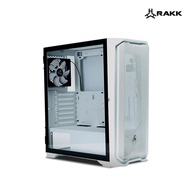 RAKK HALIYA ATX Gaming PC Case |Mid Tower Tempered Glass, MATX and ITX Compatible|White