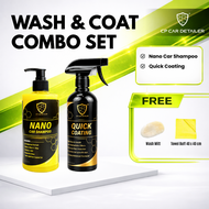 【CP CAR Detailer】Wash + Coating W2C Combo Set Nano Car Shampoo 500ml + Quick Coating 500ml Car Coati