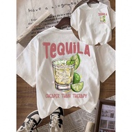 TEQUILA Cocktail Summer Club T-Shirt Women Casual Round Neck Short Sleeve T-Shirt
