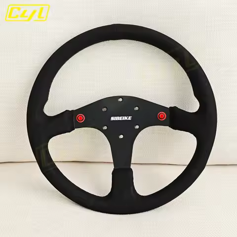 70mm PCD Suede Racing Steering Wheel 350mm Flat Simulator Car Gaming Steering Wheel for PC Game