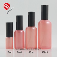 F 10/30/50/100ml Pink Spray Glass Bottle, Press Lotion Bottle, Mist Spray Bottle