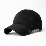 Topi Polo Caps hitam polos original | Bahan Rafel Denim Tebal kokoh dan tidak mudah berbulu