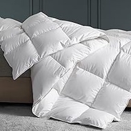 C&W Goose Feathers Down Comforter Twin Size All Seasons Duvet Insert 750 FP 100% Cotton Cover Hotel 