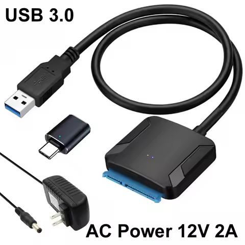USB 3.0 A TYPE-C To Sata Cable SATA III Hard Drive Adapter Converter for 3.5/2.5 Inch External HDD S
