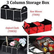 Car Foldable Storage Bag Box Organizer Pocket Oxford Cloth /  Non Woven3 Column Box Boot Trunk Box Kotak Simpanan Kereta