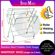 Stainless Steel Hanger Baju Clothes Drying Rack Hanger Laundry Foldable Ampaian Penyidai Pengering B