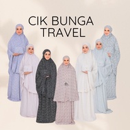 Telekung  corak Cik Bunga Travel ringan lembut  by Hanna Mirae