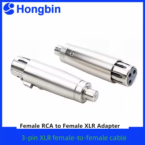 Female XLR to Female RCA Adapter, XLR to RCA Female Converter, Microphone Audio Adapter, Female XLR 