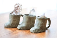 【母親節禮物】把手貓腳迷你咖啡杯手捏侘寂風-燭台乾花器牙籤筒