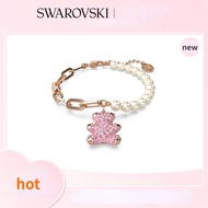 สร้อยข้อมือไข่มุก สวารอฟสกี้ ตุ๊กตาหมี แบบใหม่ สร้อยข้อมือพื้นผิวระดับไฮเอนด์ สร้อยข้อมือสตรี คริสตั
