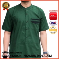 HIJAU Koko Muslim Fashion Batik Combination C07 Al Haramain Green ML XL P4C2 Men's Casual Thick Koko