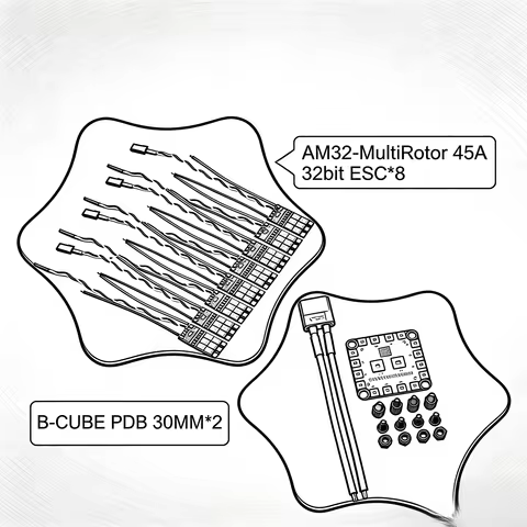 B-CUBE AM32-MultiRotor 45A 32bit ESC Support 3-6S Brushless Motor Support DShot300 600 PWM FPV F4 72