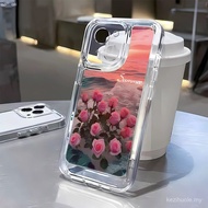 3 in1 Romantic Flowers Transparent space case for For Vivo Y77 Y77E Y50 Y51 2020 Y52S Y7S Y70S Y72 Y