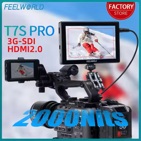 FEELWORLD T7S PRO 7 Inch 2000nit Aluminium Field Camera Monitor 3G-SDI 4K HDMI 60Hz Input Output IPS