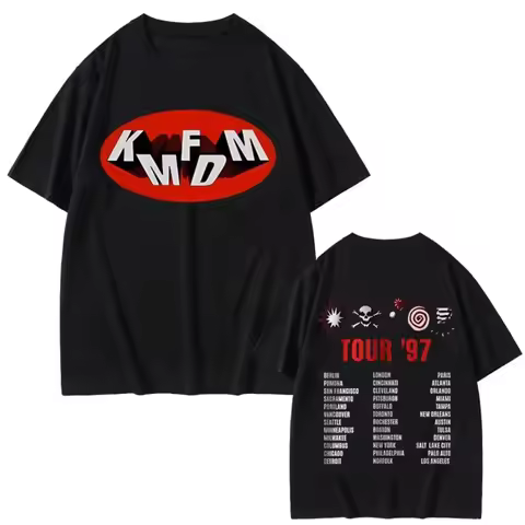 Rock Band Kmfdm Tour 97 Graphic Print T-shirt Summer Men Women Vintage Gothic Punk Streetwear Male C