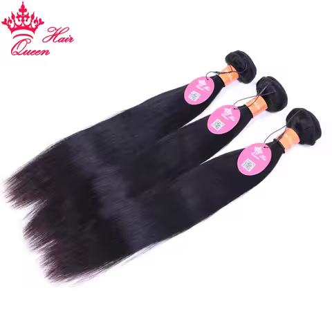 Queen Hair Official Store Indian Straight Raw Hair Weave Bundles Deal 100% Virgin Human Hair Extensi