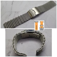 18/22mm 錶帶 超粗1.2線 4.5mm厚 （升級版：實芯摺扣）鯊魚錶帶 米蘭錶帶  適用 : Rolex Panerai Omega IWC Tudor Seiko 錶帶