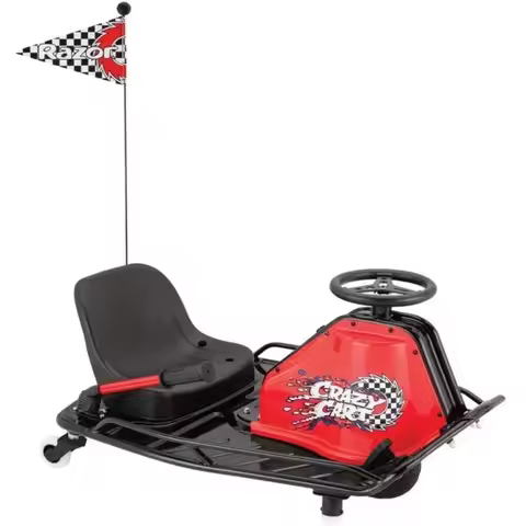 【Best-selling】Crazy Cart - 24V Electric Drifting Go Kart - Varile Speed, Up to 12 mph, Drift Bar for