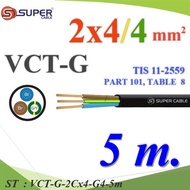 5 Meters VCT-G Wires Total 3 Pvc Insulated Flexible Cable 2 Core 4.0 mm2 Waterproof For External Use
