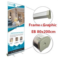 ขาตั้ง ขาตั้งป้าย ป้ายโรลอัพ ป้ายโฆษณา อลูมิเนียมแนวนอนดึงม้วนแบนเนอร์ขาตั้ง ขาตั้งป้าย EB 80x200cm