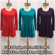 2242 Plain Peplum Cotton