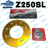 STT Kawasaki ZZR 250 NINJA 250 Z250 415 Alloy Aluminium Sprocket Set Izumi Chain Rantai Front Rear D