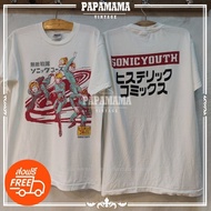 Baju [SONIC YOUTH] T shirt HYSTERIC COMICS Tour shirt vintage SONIC YOUTH T-shirt papamama