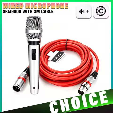 SKM9000 Wired Microphone with 3M Cables Professional Quality Audio Recording Mic for Stage Performan