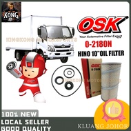 OSK OIL FILTER O-2180N HINO 10" OIL FILTER EP100 15607-1580 PENAPIS DIESEL LORI HINO O 2180N