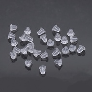 Silicone Ear Plug Ear Stud Plug Transparent Plastic Silicone Leather Plug Ear Cap Earring Back Plug 