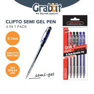 GRABBIT Digno Clipto Semi Gel Pen 0.7mm [6 in 1]