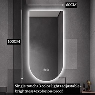 Bathroom Mirror with Light Mirror Illumination Mirror Wall Mounted Toilet Bathroom 3-color Light Bed