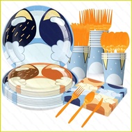 New Bluey themed decoration celebrate birthday party plate banner balloon tablecloth disposable tabl
