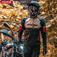 Jaket Kulit Motosikal Feher untuk Lelaki, Jaket Lumba Hangat Kalis Angin Kulit Lembu Sepanjang Musim