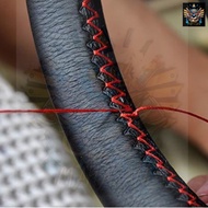 38CM pembalut stering kereta plastik kulit hitam merah untuk semua jenis kereta perodua nissan toyot