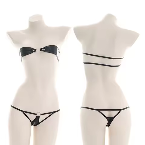 Women Bikini Sheer High Elastic Bra G-String Set Thong Swimwear Swimsuit Sleepwear Undies Swimming B