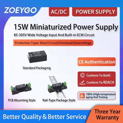 ZOEYGO ZPR15R2 15W AC-DC 220V to 12V/5V/9V/15V/24V Power Supply Suitable For Industrial Control Of S