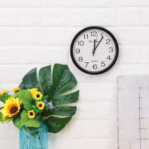 1 PC Modern Kitchen Bedroom Sweep Second Movement Quartz Bell Wall Clock Silent