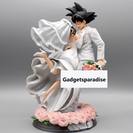 31cm Anime Dragon Ball GK Son Goku Qiqi Wedding Marriage PVC Figure