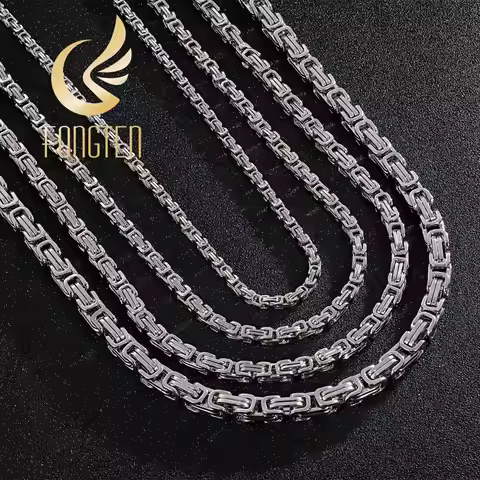 4/5/6/8 mm Choker Long Necklace Men Male Stainless Steel Byzantine Box Chain Husband Boyfriend Bff G