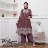 Boîte Set Long Tunik  - One Set Wanita Long Tunik Rayon Premium Setelan Wanita Kekinian Celana Kulot