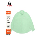 Aape Flagship Store Men's Spring Small Label Badge Letter Embroidery Lapel Long-Sleeved Shirt 8540XX