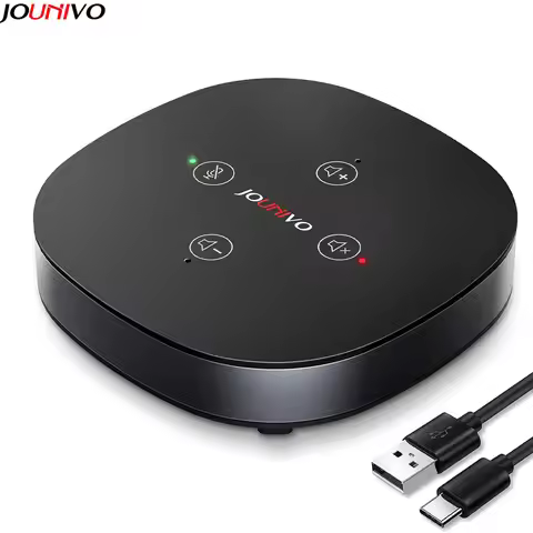 Omnidirectional Conference Microphone with Speaker for Zoom, Meeting, USB Desktop Computer Speakerph